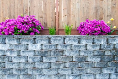 A client's beautiful new retaining wall service.